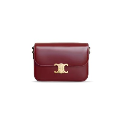 CELIN MEDIUM TEEN TRIOMPHE BAG IN SHINY CALFSKIN 187363BF4.28LB (22.5*16.5*7.5cm)